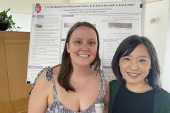 Veronica Hearne and Professor Kim at the 2025 Wesleyan Psychology Department Poster Session