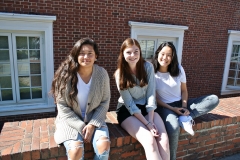 Alexis Banquer, Danielle Rothschild, and Amabel Jeon enjoying the sunshine, Fall 2017
