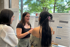 Veronica Hearne presenting her research at the 2024 Wesleyan University Research in the Sciences Poster Session