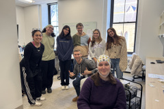 Having fun practicing EEG capping and recording, Spring 2025