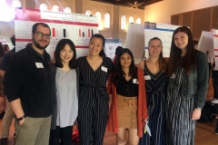 Dr. Leppanen, Professor Kim, Amabel Jeon, Anaya Navangul, Dominoe Jones, and Danielle Rothschild at the 2019 Wesleyan Psychology Department Poster Session