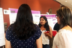 Anaya Navangul presenting her research at the 2019 Wesleyan University Research in the Sciences Poster Session.